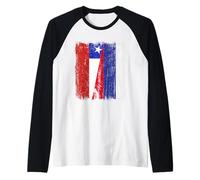 Cile Russia Maglia Russa Cilena Mezza Bandiera Maglia con Maniche Raglan