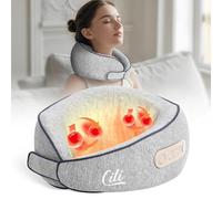 CILI Cuscino massaggiante per il collo senza fili con calore, massaggiatore per il collo Shiatsu per alleviare il dolore, cuscino da viaggio per tessuti profondi, 3 intensità regolabile, regali per