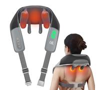 CILI Massaggiatore per collo senza fili con calore, massaggiatore Shiatsu 4D per collo, spalle, tessuto profondo, cuscino massaggiatore per collo e schiena, testa di massaggio più ampia e più area di