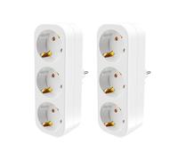 CILIA 1 Pezzo Adattatore Multipresa Tripla 3 in 1 3680W 250V 16A Universale Schuko Bianco 2 Pezzi