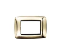 CILIA 1 Pezzo Placca 3 Moduli Acciaio Spazzolato Compatibile Living Int e Supporto 503 Vari 5 Colori Disponibili Adatto per Ristrutturazioni Domestiche e Industriali ecc (oro champagne)