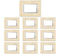 CILIA 3/4/6 Moduli Placca Compatibile Con Bticino MATIX, Placche In Plastica di Alta Qualità Texture Spazzolata Supporto 503 Vari 12 Colori (Titauim, 3 Moduli-10 Pezzi)