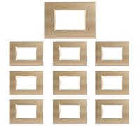 CILIA 3 Moduli Placca Compatibile Con Bticino LIVINGLIGHT,Forma Rettangolare Placche In Plastica di Alta Qualità Supporto 503 Vari 6 Colori (Bronzo Oro, 3 Moduli-10 Pezzi)
