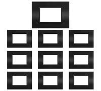 CILIA 3 Moduli Placca Compatibile Con Bticino LIVINGLIGHT,Forma Rettangolare Placche In Plastica di Alta Qualità Supporto 503 Vari 6 Colori (Nero Opaco, 3 Moduli-10 Pezzi)
