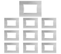 CILIA 3 Moduli Placca Compatibile Con Bticino LIVINGLIGHT,Forma Rettangolare Placche In Plastica di Alta Qualità Supporto 503 Vari 6 Colori (Silver, 3 Moduli-10 Pezzi)