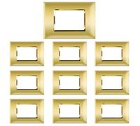 CILIA 3 Moduli Placca Compatibile Con Bticino LIVINGLIGHT,Forma Rettangolare Placche In Plastica di Alta Qualità Supporto 503 Vari 6 Colori (Oro Lucido, 3 Moduli-10 Pezzi)