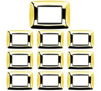 CILIA 3 Moduli Placca Compatibile Con Bticino LIVINGLIGHT, Placche In Plastica di Alta Qualità Supporto 503 Vari 11 Colori (Oro Lucido, 3 Moduli-10 Pezzi)