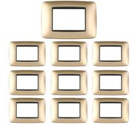 CILIA 3 Moduli Placca Compatibile Con Bticino LIVINGLIGHT, Placche In Plastica di Alta Qualità Supporto 503 Vari 11 Colori (Bronzo Oro, 3 Moduli-10 Pezzi)
