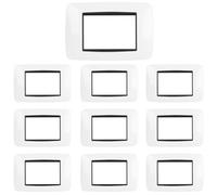 CILIA 3 Moduli Placca Compatibile Con Bticino LIVINGLIGHT, Placche In Plastica di Alta Qualità Supporto 503 Vari 11 Colori (Bianco, 3 Moduli-10 Pezzi)