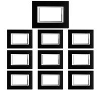 CILIA 3 Moduli Placca Compatibile Con Bticino MATIX, Placche In Plastica di Alta Qualità Supporto 503 Vari 12 Colori (Nero Notte, 3 Moduli-10 Pezzi)