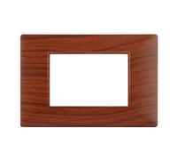 CILIA 3 Moduli Placca Compatibile Con VIMAR PLANA, Placche In Plastica di Alta Qualità Supporto 503 - Noce Wood