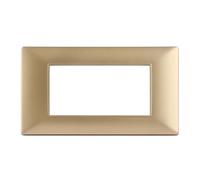 CILIA 4 Moduli Placca Compatibile Con VIMAR PLANA, Placche In Plastica di Alta Qualità Supporto 504 - Bronzo Oro