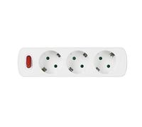 CILIA Adattatore Multipresa Tripla 3 in 1 Universale Schuko con Interruttore di Alimentazione 3500W 250V 16A 1 Pezzi (C6603S) - Bianco