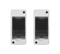 CILIA Centralino Elettrico da Parete 2 Moduli IP54, Quadro Elettrico Impermeabile Esterno con Sportello Trasparente per Interruttori Magnetotermici e Guida DIN, per Garage, Giardino - 2 pz