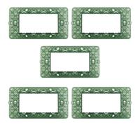 CILIA Compatibile con Vimar Plana, Supporto Per Scatola 502 503 504 507, Supporti in Plastica per Interruttori e Prese, Supporto 2/3/4/7 Moduli (5 Pezzi Verde, 4 Moduli)