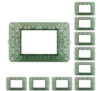 CILIA Compatibile con Vimar Plana, Supporto Per Scatola 502 503 504 507, Supporti in Plastica per Interruttori e Prese, Supporto 2/3/4/7 Moduli (10 Pezzi Verde, 3 Moduli)