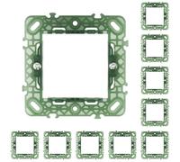 CILIA Compatibile con Vimar Plana, Supporto Per Scatola 502 503 504 507, Supporti in Plastica per Interruttori e Prese, Supporto 2/3/4/7 Moduli (10 Pezzi Verde, 2 Moduli)