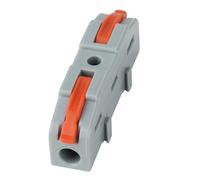 CILIA Morsetti Elettrici Passanti a Leva 1 Poli 50 Pezzi - Connettori Lineari per Cavi da Prolungare e Riparare, Morsetti di Giunzione Universali (0,08-4 mm²), Grigio/Arancione