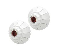 CILIA Portalampade Supporto per lampadina a Sospensione E27 110V/220V Intaglio a Petali Montaggio Rotondo Semplice per Casa e Ufficio Industriale - 2PZ Bianco