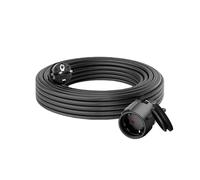 CILIA Prolunga Elettrica 250V/16A 3680W con Spina Schuko 90° Tipo E - Cavo Estensione con Protezione Terra, Sicurezza Antiscossa per Casa/Ufficio (TV, PC, Beamer, Elettrodomestici) (D03-F-Nero, 5m)