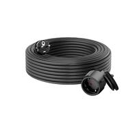 CILIA Prolunga Elettrica 250V/16A 3680W con Spina Schuko 90° Tipo E - Cavo Estensione con Protezione Terra, Sicurezza Antiscossa per Casa/Ufficio (TV, PC, Beamer, Elettrodomestici) (D03-F-Nero, 10m)