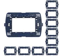 CILIA Supporto in Plastica per Interruttori e Prese, Supporto Compatibile Con LIVING INT, Supporto Per Scatola 503 504 507, Supporto 3/4/7 Moduli (10 Pezzi Blu Scuro, 3 Moduli)