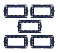 CILIA Supporto in Plastica per Interruttori e Prese, Supporto Compatibile Con LIVING INT, Supporto Per Scatola 503 504 507, Supporto 3/4/7 Moduli (5 Pezzi Blu Scuro, 4 Moduli)