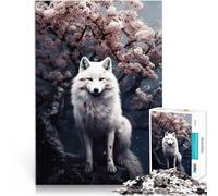 Ciliegia floreale Volpe bianca Puzzle da 1000 pezzi per adolescenti Antistress Vacanza in patria Uccidere il tempo Regalo di compleanno, regali 38x26cm