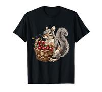 Ciliegia scoiattolo fauna selvatica Cherry Lover Opera d'arte Animal Art Maglietta