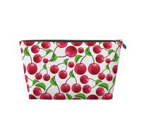 Ciliegie rosse stampate, Borsa da toilette Borsa per trucco Borsa per cosmetici Borsa da toilette da viaggio portatile
