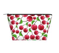 Ciliegie rosse stampate, Borsa da toilette Borsa per trucco Borsa per cosmetici Borsa da toilette da viaggio portatile