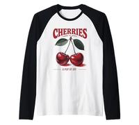 Ciliegie Un Pop of Joy Vintage Style Farm to Market Maglia con Maniche Raglan
