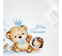 Ciliegina - Set Di 3 Lenzuola In Cotone Per Culla, Completo 3 pezzi lenzuolo culla + sotto con elastici e federa 100% Cotone idea regalo (Principino)