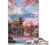 Ciliegio in fiore sul Monte Fuji Puzzle in Legnos 300 Pezzi Puzzle Adulto Decorazione Interna Unica Divertimento Gioco Regalo Per Amore E Amico Per Gioco Familiare Stress Relief 300pcs (40x28cm)