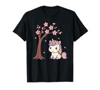 Ciliegio in Fiori Unicorno Kawaii Giapponese Sakura Manga Maglietta