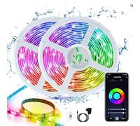 CILIENG Smart Striscia LED 12M, IP65 Impermeabile Strisce LED RGB, 16 Milioni di Colori Luce LED Colorate Controllato da telecomando e APP, Cambia Colore con la Musica, per Casa, Bar, Festa