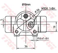 TRW Cilindretto freno posteriore destro BWD137