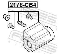 Cilindretto freno Assale posteriore 2178-CB4 FEBEST per FORD FOCUS III FOCUS I