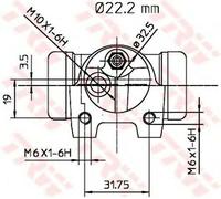 TRW BWH135 Cilindretto freno