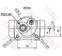TRW Cilindretto freno BWH114 posteriore sinistro R21 89>