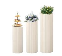 Cilindri per feste,3PCS Colonne di Carta Pieghevoli, piedistalli cilindrici per feste, centrotavola per matrimoni, colonne romane in cartone per matrimoni, compleanni, decorazioni per feste ( Color :