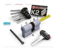 Cilindri Securemme K2 3200 QCS mm. 30-30 PREDISPOSTO PER IL POMOLO a profilo eur