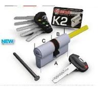 Cilindri Securemme K2 3200 QCS mm. 30-50 PREDISPOSTO PER IL POMOLO a profilo europeo. Ottone