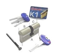 Cilindro a profilo europeo SECUREMME serie 3100 - K1 - nichelato, con 5 chiavi