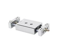 Cilindro ad aria compressa con doppio stelo e alesaggio 10 16 20 25 mm Corsa regolabile Slitta a doppio albero Cilindro a doppio stelo(125)
