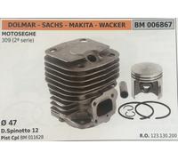 CILINDRO COMPLETO DI PISTONE E SEGMENTI BRUMAR BM006867 DOLMAR-SACHS e altri