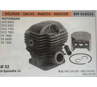 CILINDRO COMPLETO DI PISTONE E SEGMENTI BRUMAR BM016024 DOLMAR-SACHS e altri