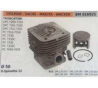 CILINDRO COMPLETO DI PISTONE E SEGMENTI BRUMAR BM016925 DOLMAR-SACHS e altri