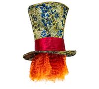 CILINDRO CON CAPELLI CAPPELLAIO MATTO ACCESSORIO TRAVESTIMENTO COSPLAY CARNEVALE