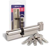 Cilindro con pomolo APECS per serratura a cilindro 110 (50/60C) mm per serratura della porta di casa con 5 chiavi Modello SM-110(50/60C)-C